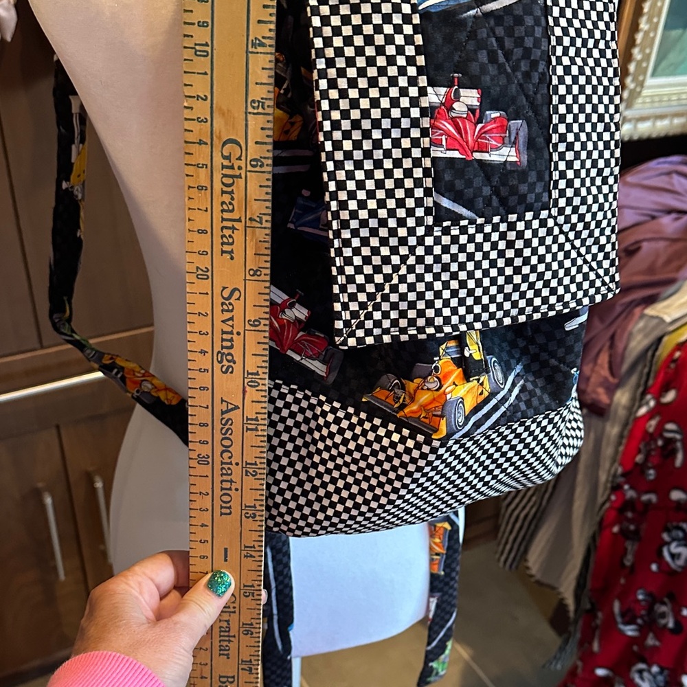 Checkered Racing Car Women's Backpack - Picture 2 of 9